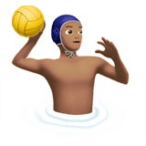 Man Playing Water Polo Emoji with Medium Skin Tone, Apple style