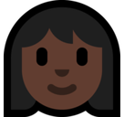 Woman Emoji with Dark Skin Tone, Microsoft style