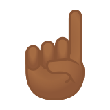 Index Pointing Up Emoji with Medium-Dark Skin Tone, Google style