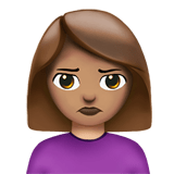 Woman Pouting Emoji with Medium Skin Tone, Apple style