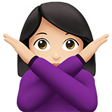 Woman Gesturing No Emoji with Light Skin Tone, Apple style