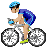 Person Biking Emoji with Medium-Light Skin Tone, Apple style