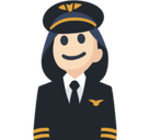 Woman Pilot Emoji with Light Skin Tone, Facebook style