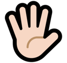 Hand with Fingers Splayed Emoji with Light Skin Tone, Microsoft style