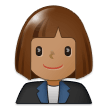 Woman Office Worker Emoji with Medium Skin Tone, Samsung style