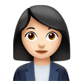 Woman Office Worker Emoji with Light Skin Tone, Apple style