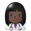 Woman Health Worker Emoji with Dark Skin Tone, Samsung style