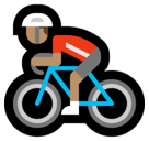 Man Biking Emoji with Medium Skin Tone, Microsoft style