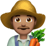 Man Farmer Emoji with Medium Skin Tone, Apple style