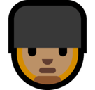 Man Guard Emoji with Medium Skin Tone, Microsoft style
