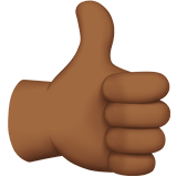 Thumbs Up Emoji with Medium-Dark Skin Tone, Apple style