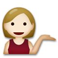 Person Tipping Hand Emoji with Medium-Light Skin Tone, LG style