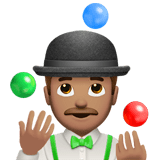 Man Juggling Emoji with Medium Skin Tone, Apple style