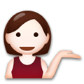 Person Tipping Hand Emoji with Light Skin Tone, LG style