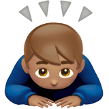 Man Bowing Emoji with Medium Skin Tone, Apple style