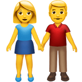 Man and Woman Holding Hands Emoji, Apple style