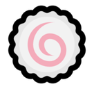 Fish Cake with Swirl Emoji, Microsoft style