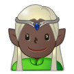 Man Elf Emoji with Dark Skin Tone, Samsung style