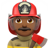Man Firefighter Emoji with Medium-Dark Skin Tone, Apple style