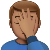 Man Facepalming Emoji with Medium Skin Tone, Apple style