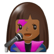 Woman Singer Emoji with Medium-Dark Skin Tone, Samsung style
