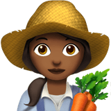 Woman Farmer Emoji with Medium-Dark Skin Tone, Apple style