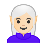 Woman Elf Emoji with Light Skin Tone, Google style