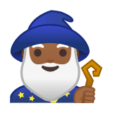 Man Mage Emoji with Medium-Dark Skin Tone, Google style