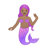 Mermaid Emoji with Medium Skin Tone, Google style