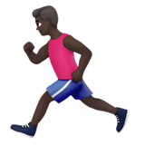 Person Running Emoji with Dark Skin Tone, Apple style