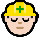 Construction Worker Emoji with Light Skin Tone, Microsoft style