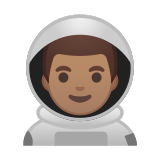 Man Astronaut Emoji with Medium Skin Tone, Google style