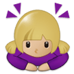 Woman Bowing Emoji with Medium-Light Skin Tone, Samsung style