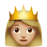 Princess Emoji with Medium-Light Skin Tone, Apple style
