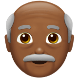 Old Man Emoji with Medium-Dark Skin Tone, Apple style