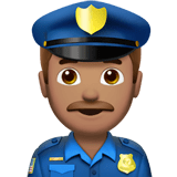 Man Police Officer Emoji with Medium Skin Tone, Apple style