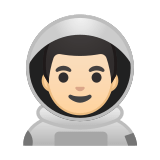 Man Astronaut Emoji with Light Skin Tone, Google style