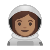 Woman Astronaut Emoji with Medium Skin Tone, Google style