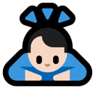 Man Bowing Emoji with Light Skin Tone, Microsoft style
