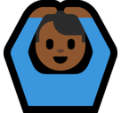 Man Gesturing Ok Emoji with Medium-Dark Skin Tone, Microsoft style