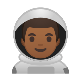 Man Astronaut Emoji with Medium-Dark Skin Tone, Google style