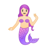 Mermaid Emoji with Light Skin Tone, Google style