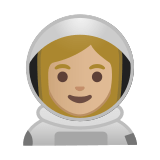 Woman Astronaut Emoji with Medium-Light Skin Tone, Google style