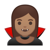 Woman Vampire Emoji with Medium Skin Tone, Google style