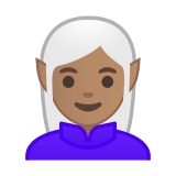 Woman Elf Emoji with Medium Skin Tone, Google style