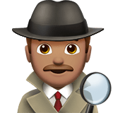 Man Detective Emoji with Medium Skin Tone, Apple style