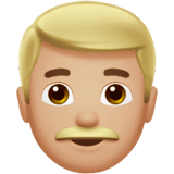 Man Emoji with Medium-Light Skin Tone, Apple style