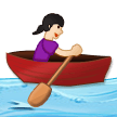 Woman Rowing Boat Emoji with Light Skin Tone, Samsung style