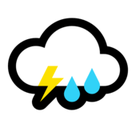 Cloud with Lightning and Rain Emoji, Microsoft style