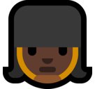 Woman Guard Emoji with Dark Skin Tone, Microsoft style
